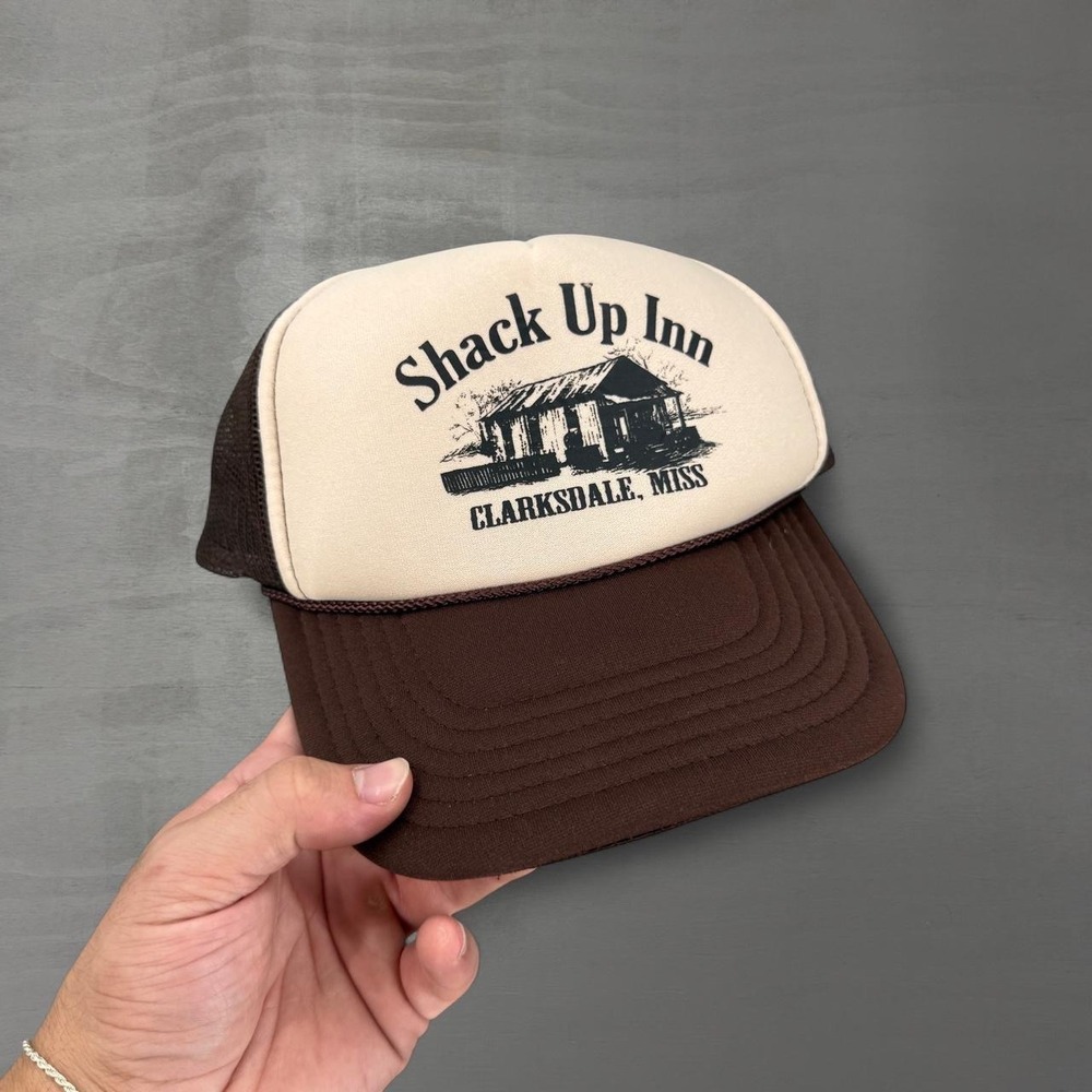Vintage Shack Up Inn Trucker Hat Brown Clarksdale Mississippi Snapback OSFM